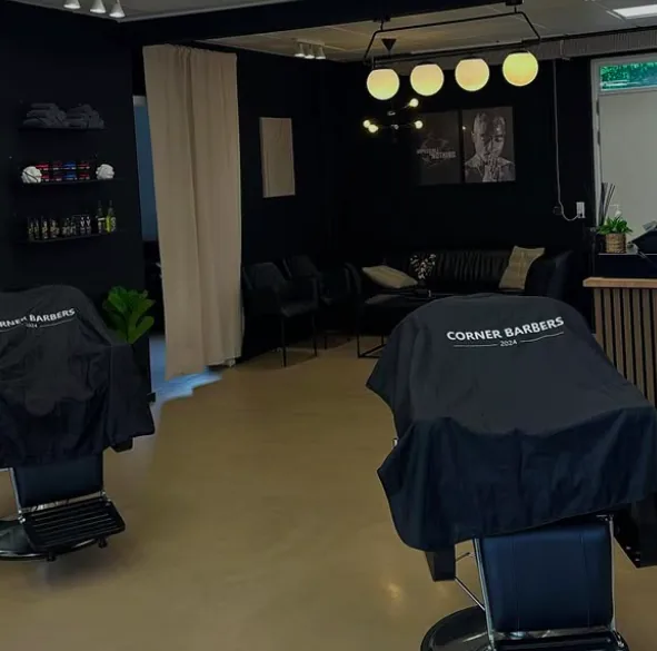 Corner Barbers salon — moderne og stilfuld indretning